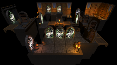 library style level containing many portals