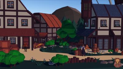 some houses in the starting village