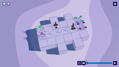 Night biome level featuring 2 ships, 2 drones and volatile tiles.