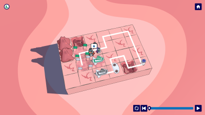 Lategame level featuring 2 ships, volatile tiles, an ally, wings, ressources and a village.