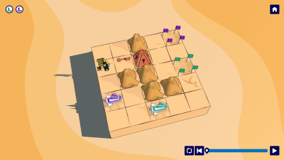 Midgame level featuring 2 ships, a drone, a key and a gate.