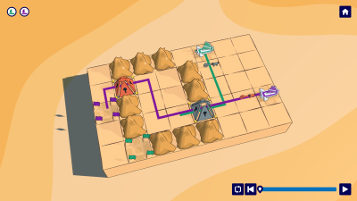 Midgame level featuring 2 ships, keys and gates.